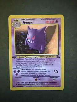 1999 Pokemon TCG Fossil 1st Edition Gengar Holo Rare Card 5/62 - Image 1