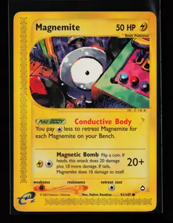 Magnemite 91/147 Common Aquapolis Pokemon Card - Image 1