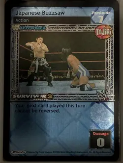 Japanese Buzzsaw Tajiri Superstar Foil Card WWF WWE Raw Deal CCG TCG NM Rare - Image 1