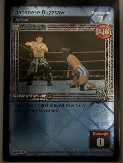 Japanese Buzzsaw Tajiri Superstar Foil Card WWF WWE Raw Deal CCG TCG NM Rare - Image 3