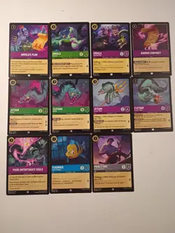 Disney Lorcana The Little Mermaid (11) Card Lot Ursula - Image 1