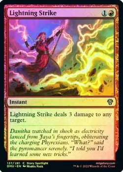 X 1 Lightning Strike Foil NM-M Dominaria United DMU 137 MTG Magic The Gathering - Image 1