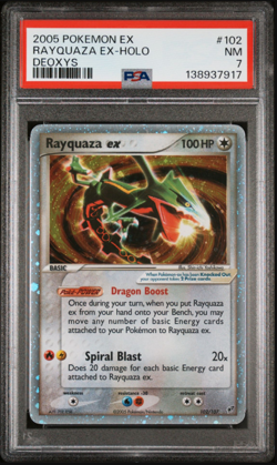 2005 POKEMON EX DEOXYS #102 RAYQUAZA EX-HOLO PSA 7 - Image 1