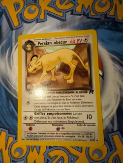 DARK PERSIAN NON HOLO POKEMON CARD 42/82 TEAM ROCKET SET FRENCH LANGUAGE NM - Image 1