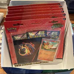 Pokemon TCG Ascended Heroes Tech Sticker Collection Lot of 6 Charmander IN HAND - Image 1