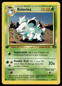 Pokemon TCG Jungle 1st Edition #40/64 Nidorina LP+ - Image 1