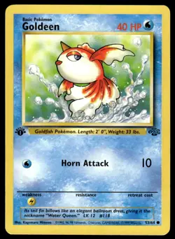 Pokemon TCG Pokemon Jungle #53/64 Goldeen LP+ 1st Edition - Image 1