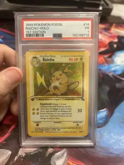 Pokemon TCG Raichu Fossil First Edition Holo Psa 1 - Image 1