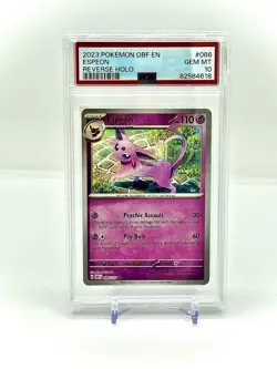 2023 POKEMON OBF EN-OBSIDIAN FLAMES REVERSE HOLO #086 ESPEON PSA 10 - Image 1