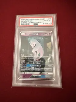 2017 Pokemon Sun & Moon Shining Legends Mewtwo GX #78 Secret Rare PSA 10 Gem MT - Image 1