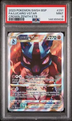 2023 Pokemon Lucario VSTAR SWSH291 Ultra Rare Promo PSA 9 - Image 1