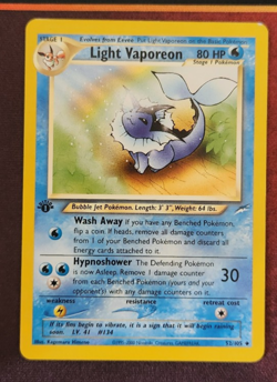 Pokemon - Light Vaporeon Neo Destiny 52/105 Uncommon 1st Edition - LP - Image 1
