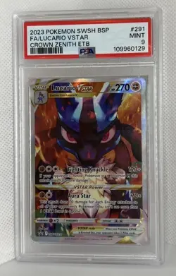 Pokemon Crown Zenith Lucario VSTAR Promo #SWSH291 - PSA 9 - Image 1