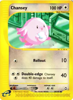Pokemon TCG Chansey 69/147 Aquapolis Common VLP - Image 1