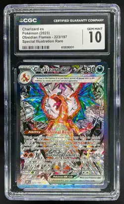2023 Pokemon S&V Obsidian Flames Charizard ex SIR CGC 10 Gem Mint #223/197 - Image 1