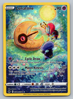 Lunatone Pokemon Crown Zenith Galarian Gallery GG11/GG70 Full Art Holo Rare NM - Image 1