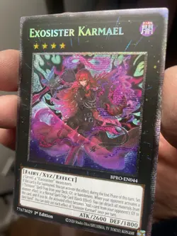 YuGiOh Exosister Karmael 1st Edition BPRO-EN044 STARLIGHt RARE Mint Condition - Image 2