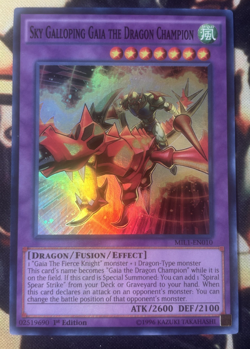 Yugioh: Sky Galloping Gaia The Dragon Champion - MIL1-EN010 Super Rare 1st Ed NM - Image 1