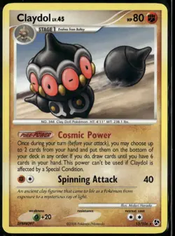 Claydol 15/106 Rare Great Encounters LP Pokemon Card - Image 1