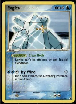 Regice 27/110 Rare Holon Phantoms LP Pokemon Card - Image 1