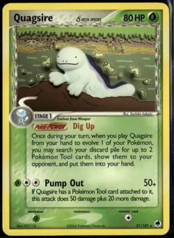 Quagsire 21/101 Rare Dragon Frontiers LP Pokemon Card - Image 1