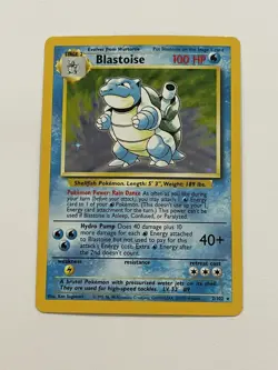 Blastoise Base Set HOLO Pokemon Rare Card Near/Mint CENTERED GEM VINTAGE RARE NM - Image 1