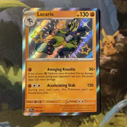 Lucario (Paldean Fates 174/91) baby shiny rare Pokemon card - Image 1
