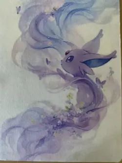 Anime ART STYLE Espeon Fan Full Art Pokemon Custom Card/perfect bookmark - Image 1