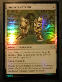 mtg magic lightning greaves FOIL FRENCH vf fr jambieres d'eclair - Image 1