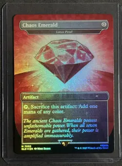 MTG Sonic The Hedgehog Secret Lair Bonus Chaos Emerald Red Foil NM/M - Image 1