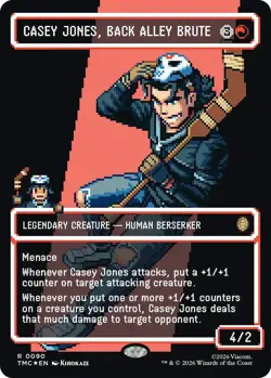 x1 Casey Jones, Back Alley Brute - Surge Foil - Borderless R MTG Commander: Teen - Image 1