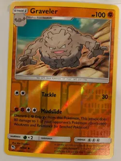 Graveler 34/68 - Hidden Fates Pokemon Reverse Holo Foil Nice! - Image 1