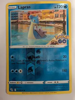 Lapras 023/078 - Pokemon GO Reverse Pokemon Holo Foil Nice! - Image 1