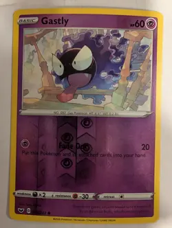 Gastly 083/202 Sword & Shield Base Pokemon Reverse Holo Foil Nice! - Image 1