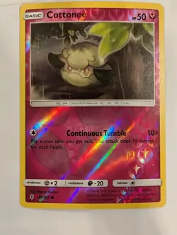 Cottonee 90/145 Guardians Rising Pokemon Reverse Holo Foil Nice! - Image 1