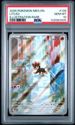 2025 Pokemon Mega Evolution LITLEO #139 Illustration Rare PSA 10 Gem Mint - Image 1