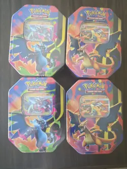 Pokemon TCG Mega Charizard X and Mega Charizard Y Tins Sealed Lot Of 4 - Image 1