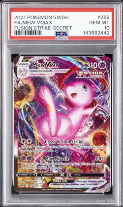 2021 POKEMON SWORD & SHIELD FUSION STRIKE SECRET #269 FULL ART/MEW VMAX PSA 10 - Image 1