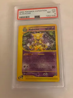 PSA 8 Alakazam #33 2002 Pokemon Expedition NM - MT - Image 1