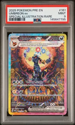 2025 POKEMON PRE EN-PRISMATIC EVOLUTIONS #161 UMBREON EX PSA 9 - Image 1