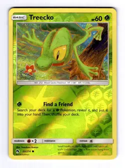 Treecko SM - Lost Thunder #20 (2018) Common Reverse Holo NM Pokemon - Image 1
