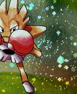 Hitmonchan 8/130 Base Set 2 Holo SWIRL WOTC 2000 Pokemon LP - Image 2