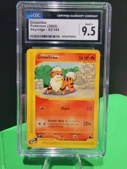 Pokemon TCG Growlithe 62/144 Skyridge Regular CGC 9.5 Mint+ - Image 1
