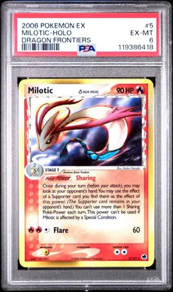 2006 POKEMON EX DRAGON FRONTIERS #5 MILOTIC-HOLO PSA 6 - Image 1