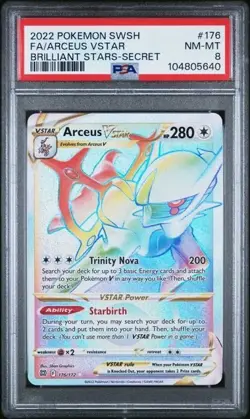 ARCEUS VSTAR #176 PSA 8 • 2022 Pokemon TCG Brilliant Stars Holo Secret Rare - Image 1