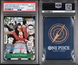 2026 ONE PIECE OP14-EB04-THE AZURE SEA'S SEVEN 119 DRACULE MIHAWK MANGA PSA 10 - Image 3