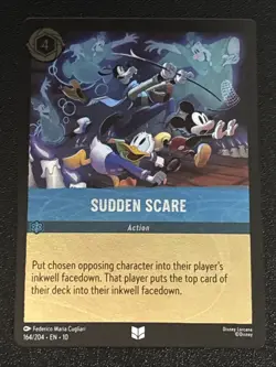 Disney Lorcana Whispers in the Well Sudden Scare Cold Foil 164/204 NM - Image 1