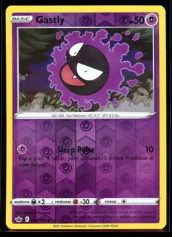 2021 Sword & Shield - Chilling Reign Gastly Reverse Holo Pokemon Card #55 - Image 1