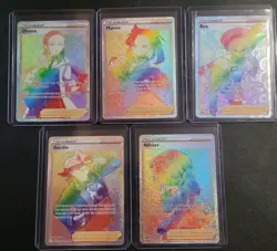 Pokemon TCG Lot of 5 SWSH Rainbow Secret Rare Trainer Cards NM English Marnie - Image 1