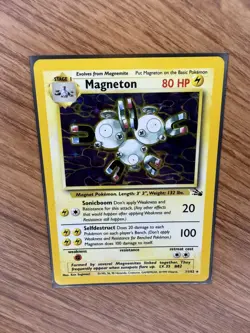 Magneton 11/62 Holo Rare Unlimited Fossil Pokemon Card WOTC MP Vintage TCG - Image 3